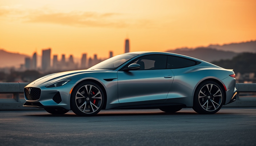 Sleek silver car parked at sunset, urban backdrop, solutions for tailgating.