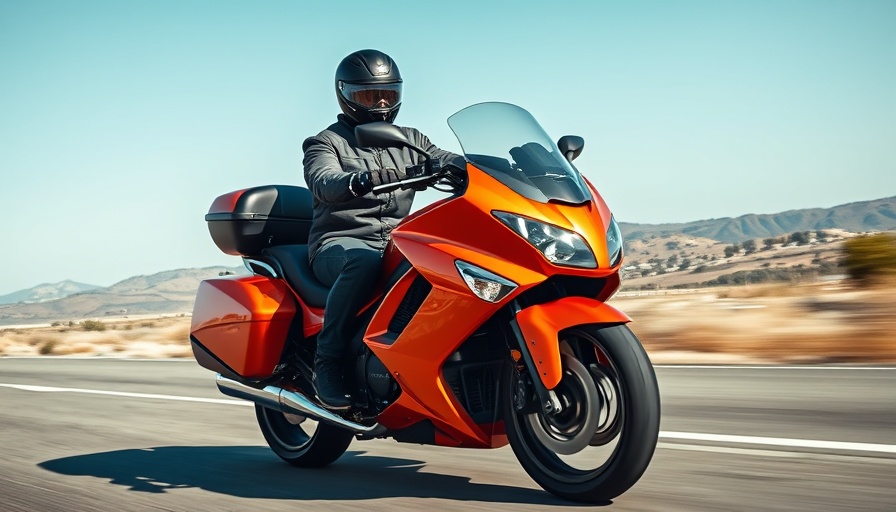 Reliable used motorcycles: sleek orange bike on scenic road