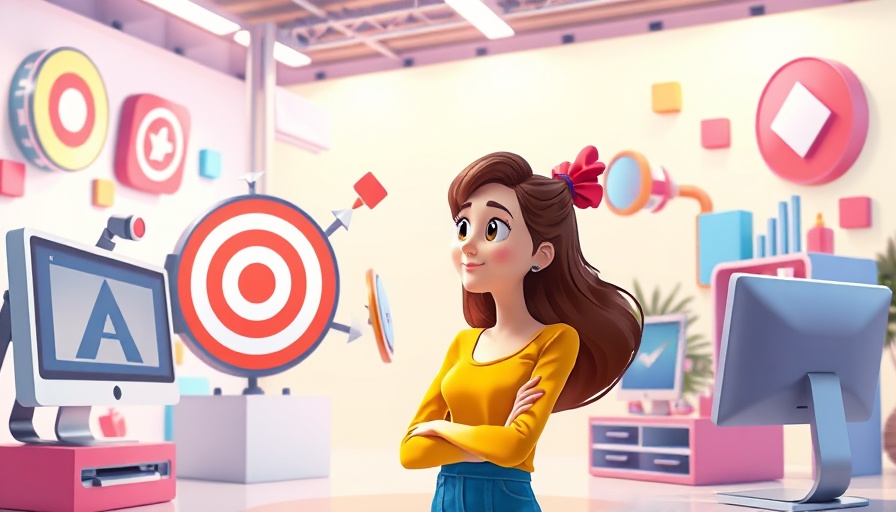Vibrant illustration of brand activation strategies, featuring a woman, target, and digital tools.