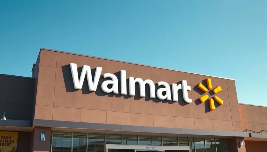 Walmart store sign with blue facade highlighting Walmart Deals Sale.