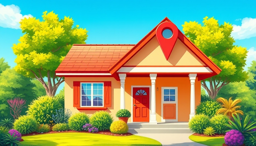 Illustrated house with map pin icon, symbolizing domain connection.
