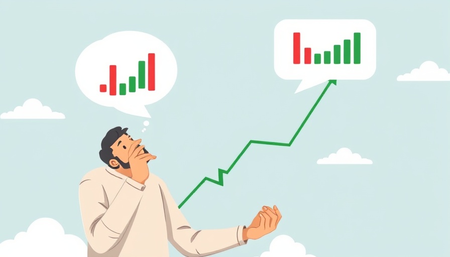 Investor Sentiment 2025 illustration of a man analyzing stock trends with cloud background.