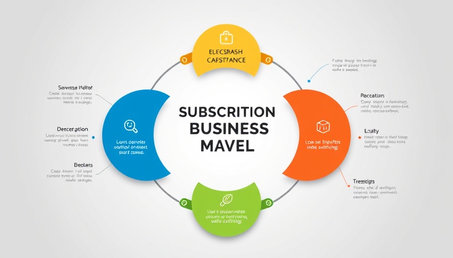 Colorful infographic illustrating subscription-based business model cycle.