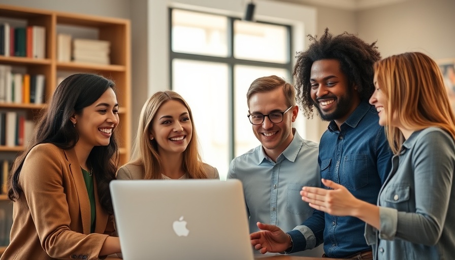 Lively professionals in a modern office setting.