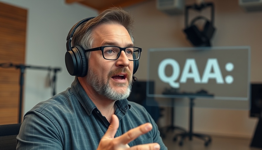 Man discussing AI in business growth during live Q&A.