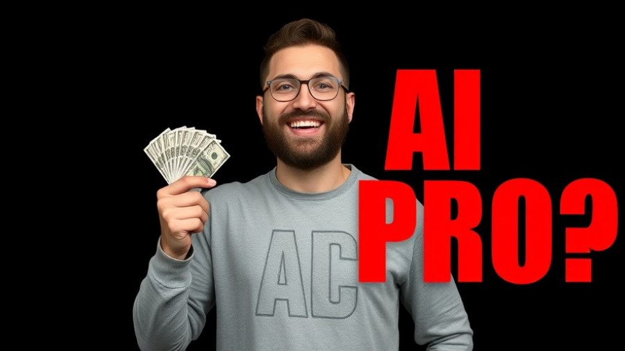 AI and high-paying jobs concept with smiling man holding money.
