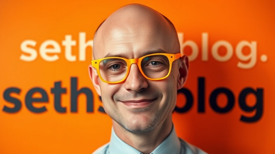 Image of a man with yellow glasses next to 'seths.blog' on orange background, related to significant digits in business.