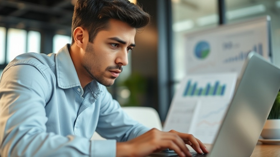 Professional analyzing data on laptop, highlighting the impact of meetings on productivity.