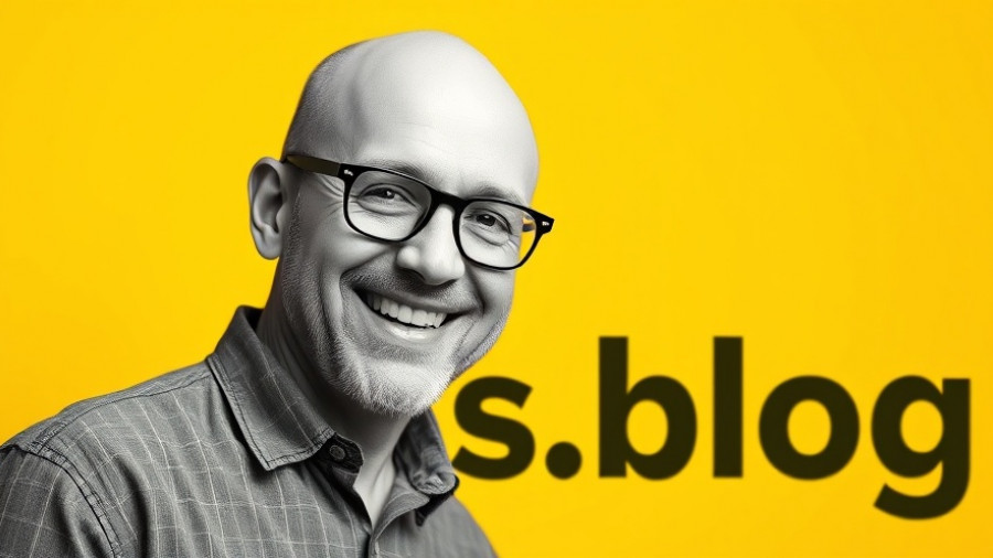 Monochrome portrait with 'seths.blog' text on yellow.