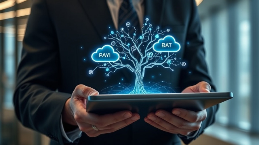 Futuristic AI storage concept with digital tree on tablet, smarter storage at the edge for AI.