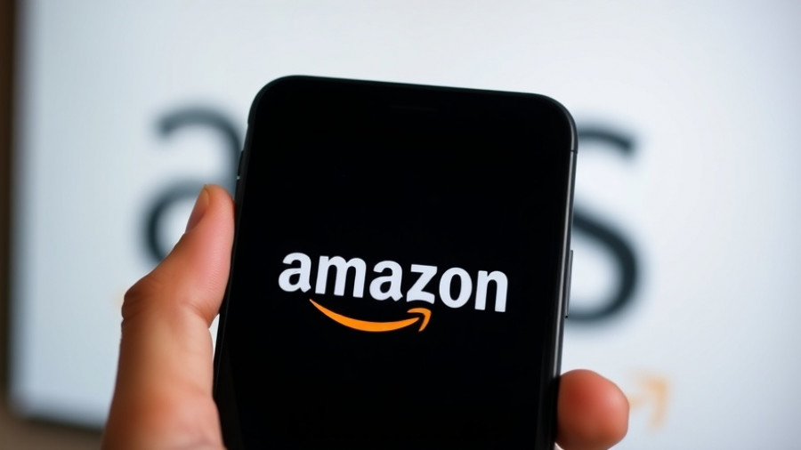 Amazon and AWS logos displayed on smartphone and background screen indicating AWS outage.