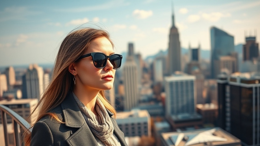 Stylish woman in the city, embodying fashion and real estate aesthetics.