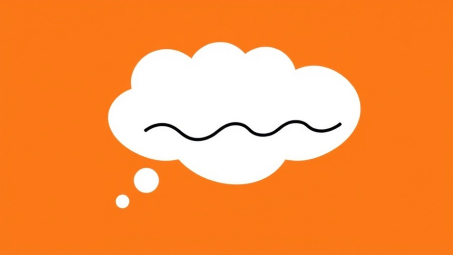 Thought bubble art on orange, Claude Code web app graphic