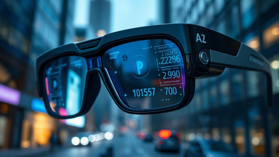 AI-powered smart glasses reflecting digital data, 2025 technology concept.
