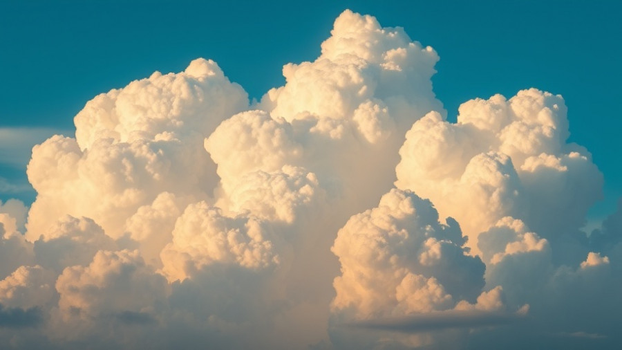 Majestic cumulus clouds in a serene sky, latest AI news 2025