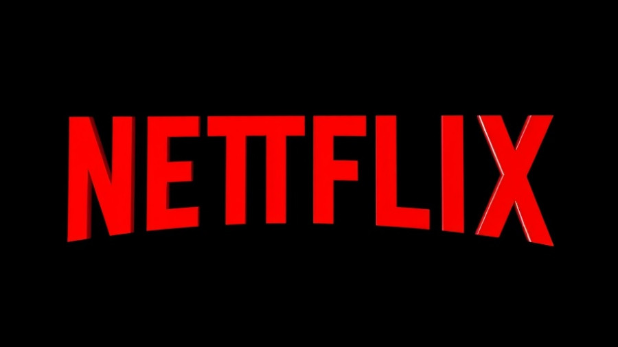 Netflix AI integration in filmmaking highlighted by a glowing 3D logo.