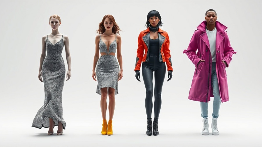 AI in fashion technology: futuristic fashion transformation rendered image.