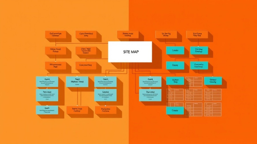 Illustration of website redesign process via site map comparisons.