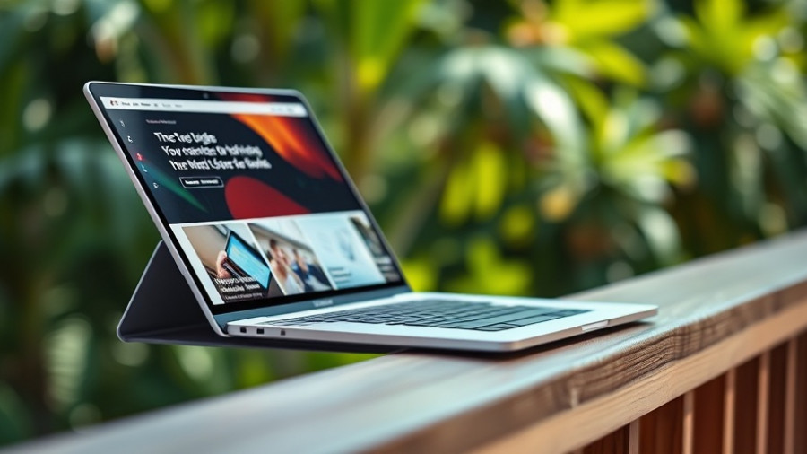 Sleek foldable laptop with Best of 2025 badge displaying tech article