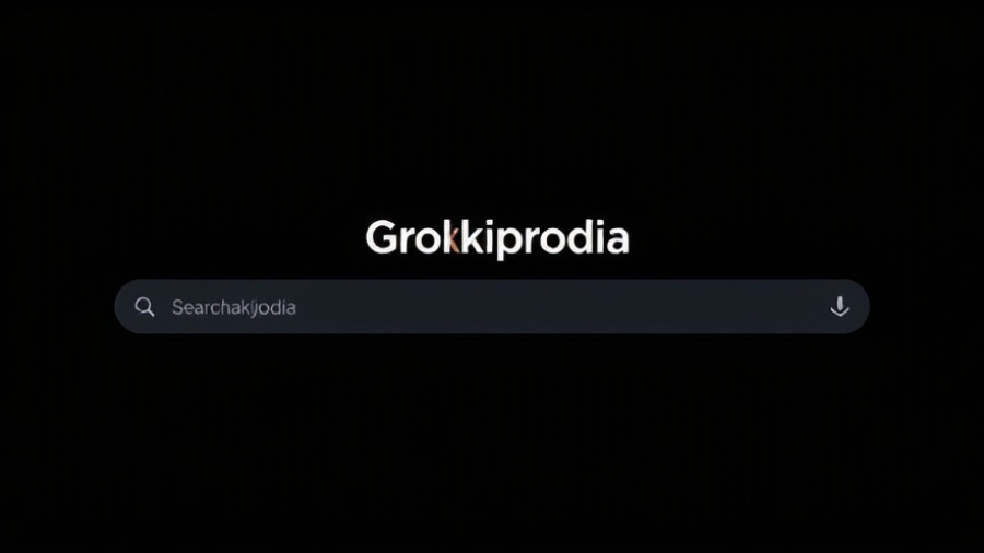 Grokipedia search interface on dark background.