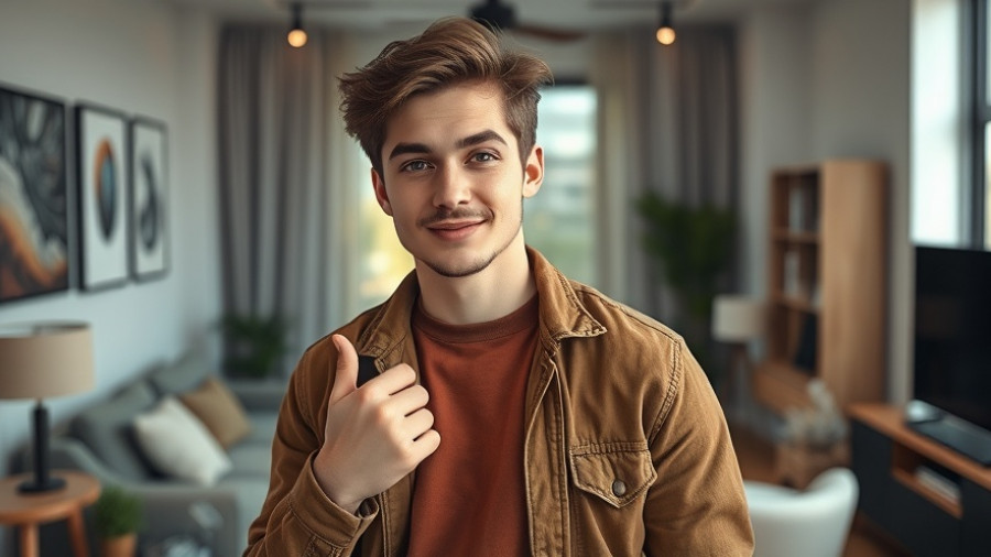 Young man discussing earning potential with AI tools in a modern studio.