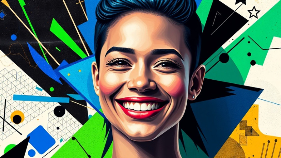 Contemporary portrait with geometric shapes, AI automation for entrepreneurs