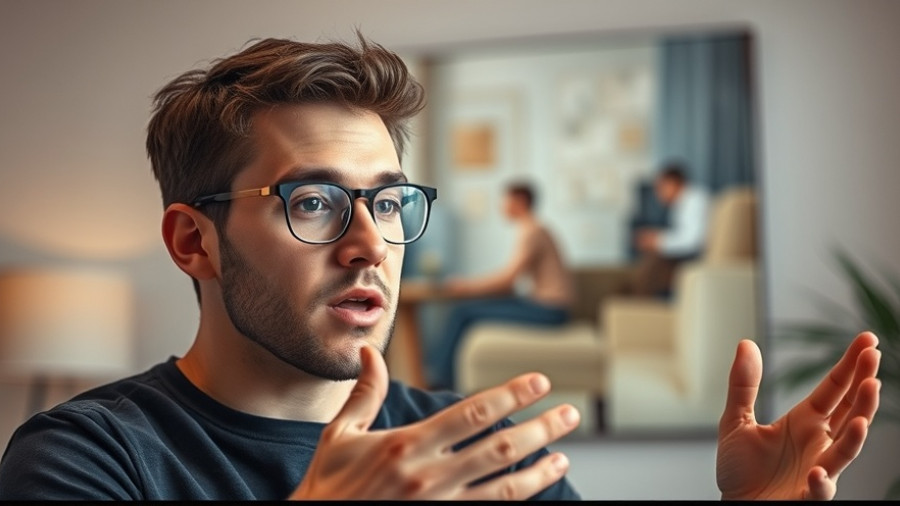 Engaging young man speaking about Google's secret AI tool indoors.