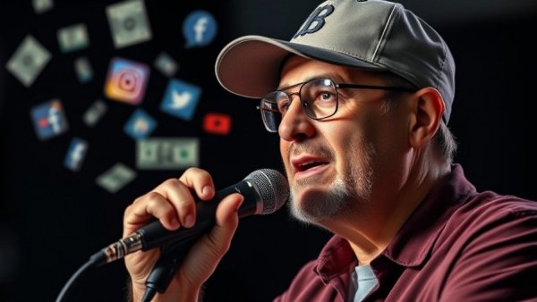 Podcast scene highlighting AI for entrepreneurs, focusing on social media.