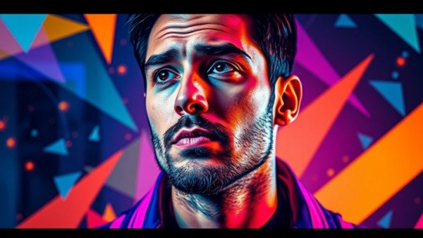 Vibrant artistic portrait with abstract design related to AI automation for entrepreneurs.