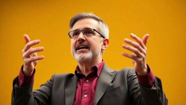 Motivational speaker engaging audience, overcoming feeling stuck topic.