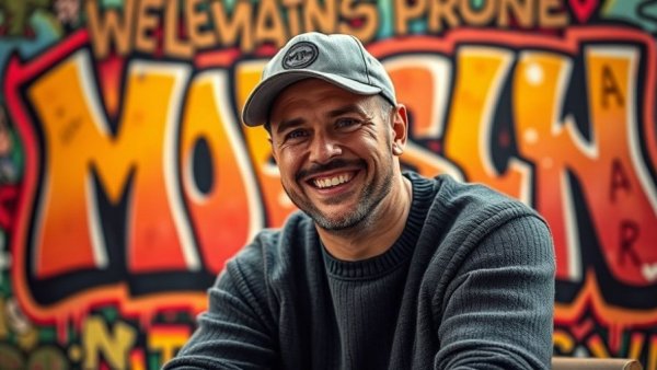 AI in digital marketing: Motivational text and art-inspired graphic.