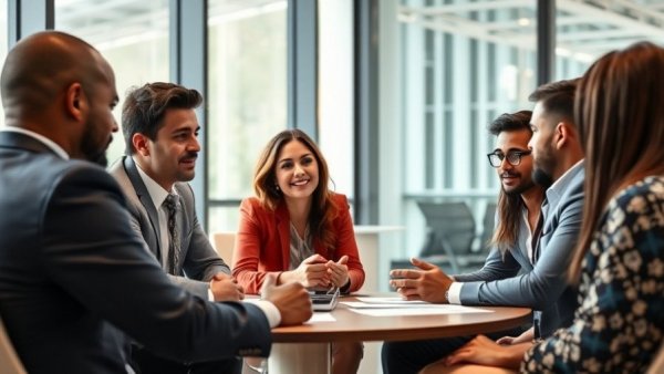 Building trust in real estate through collaborative business meeting.