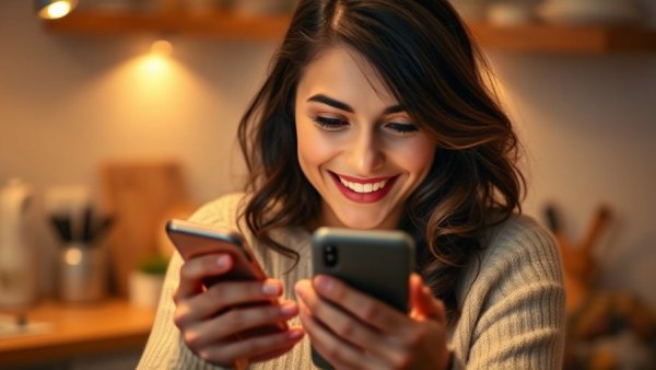 Woman in modern office using smartphone, best productivity apps for 2025.