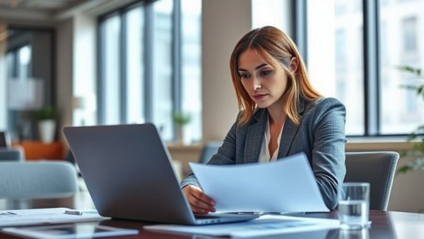 Businesswoman analyzing charts for best apps to track employee hours.
