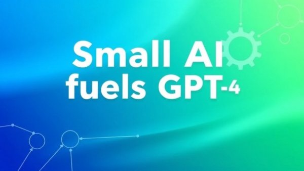 Vibrant abstract AI and technology illustration with text and gears, BeMyEyes AI Framework.