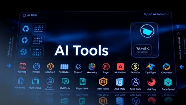 AI tools interface promoting efficiency for small businesses.