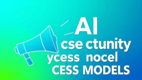 AI cybersecurity access models concept with text and megaphone line art.