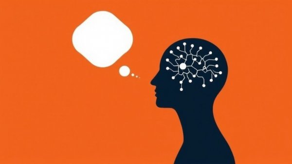 Abstract human profile with neural symbol, latest AI news 2025.