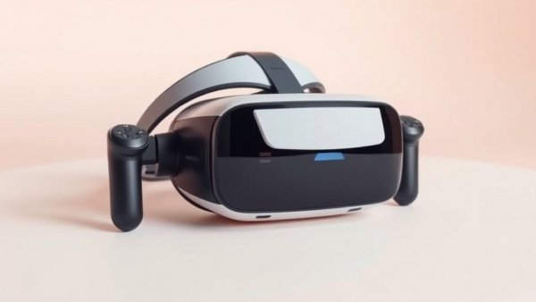 Meta Quest headset and controllers on pastel surface, DirecTV app for Meta Quest headsets