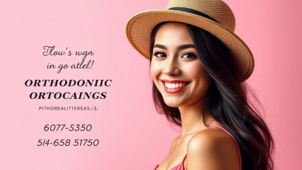 Orthodontics for families Orlando promotion with smiling woman.