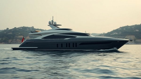 Modern yacht cruising in 2026 with scenic backdrop.