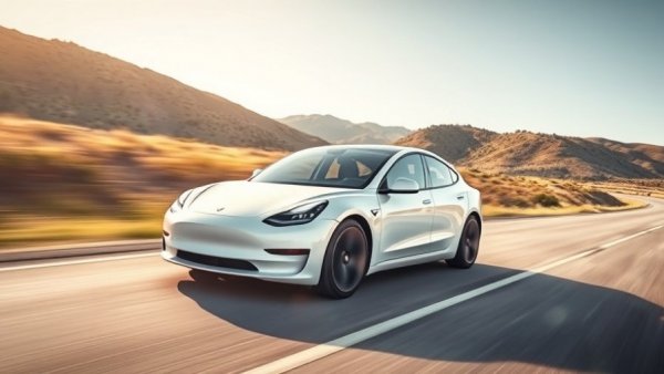 Tesla Model 3 on scenic road, highlighting Tesla Model 3 Price in Canada.