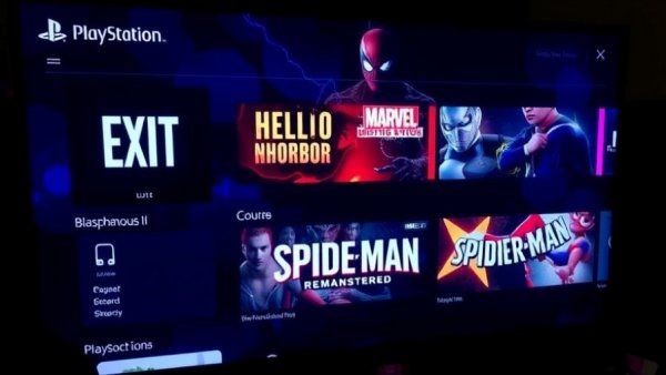 PlayStation Store game selections on screen; class action lawsuit context.