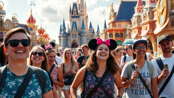 Excited visitors exploring Disney VIP tours Orlando, magical.