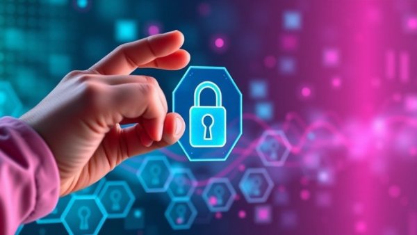 Futuristic interface with AI security elements for entrepreneurs.