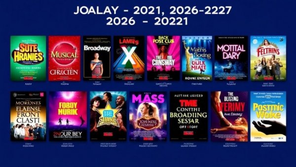 Broadway in Orlando 2026-2027 season show posters and dates.