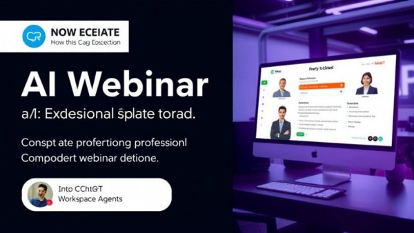 AI webinar promotional graphic for ChatGPT Workspace Agents productivity
