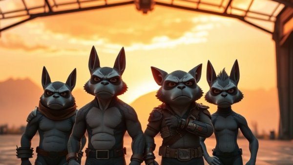 Star Fox remake Switch 2 characters standing in a futuristic hangar.