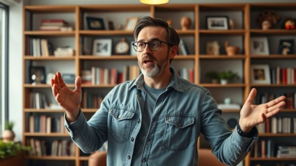 AI for entrepreneurs discussing social media trends in an office setting