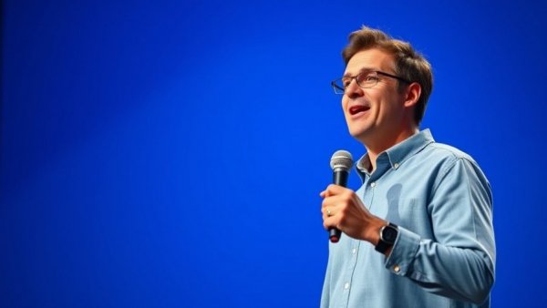 AI for entrepreneurs motivational speaker delivering an inspiring talk.